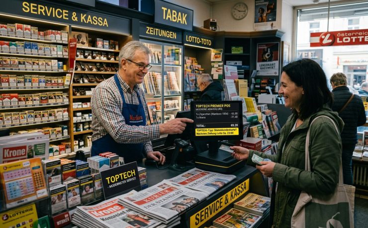 TOPTECH KI in der Trafik Registrierkasse