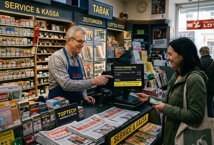 TOPTECH KI in der Trafik Registrierkasse